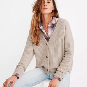 Madewell Cameron Ribbed Cardigan Sweater in Coziest Yarn sz XS